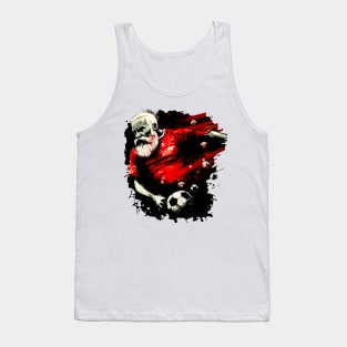 Santa Claus Sports Player - Soccer Futball Football - Graphiti Art Graphic Trendy Holiday Gift Tank Top